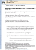 Cover page: Parallel measurement of dynamic changes in translation rates in single cells.