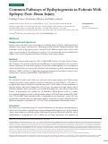 Cover page: Common Pathways of Epileptogenesis in Patients With Epilepsy Post-Brain Injury: Findings From a Systematic Review and Meta-analysis.