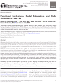 Cover page: Corrigendum to: Functional Limitations, Social Integration, and Daily Activities in Late Life