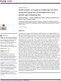 Cover page: Multi-trophic occupancy modeling connects temporal dynamics of woodpeckers and beetle sign following fire