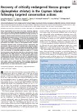 Cover page: Recovery of critically endangered Nassau grouper (Epinephelus striatus) in the Cayman Islands following targeted conservation actions