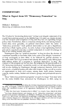 Cover page: COMMENTARY: What to Expect from US "Democracy Promotion" in Iraq