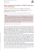 Cover page: Racial resentment and support for COVID-19 travel bans in the United States