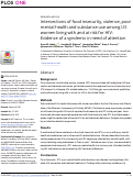 Cover page: Intersections of food insecurity, violence, poor mental health and substance use among US women living with and at risk for HIV: Evidence of a syndemic in need of attention