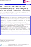 Cover page: HIF-1 expression is associated with CCL2 chemokine expression in airway inflammatory cells: implications in allergic airway inflammation