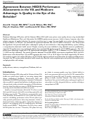 Cover page: Agreement Between HEDIS Performance Assessments in the VA and Medicare Advantage