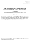 Cover page: Spin Tracking Studies for Beam Polarization Preservation in the NLC Main Damping 
Rings