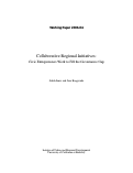 Cover page: Collaborative Regional Initiatives: Civic Entrepreneurs Work to Fill the Governance Gap