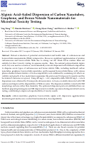 Cover page: Alginic Acid-Aided Dispersion of Carbon Nanotubes, Graphene, and Boron Nitride Nanomaterials for Microbial Toxicity Testing