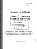 Cover page: DIFFERENTIAL CROSS SECTIONS FOR ELASTIC SCATTERING OF POSITIVE PI MESONS ON PROTONS IN THE ENERGY REGION 500 TO 1600 MeV