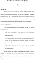 Cover page: Specified Tests for Concrete Quality