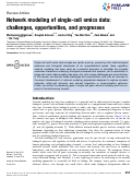 Cover page: Network modeling of single-cell omics data: challenges, opportunities, and progresses