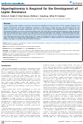 Cover page: Hyperleptinemia Is Required for the Development of Leptin Resistance