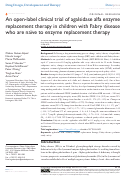 Cover page: An open-label clinical trial of agalsidase alfa enzyme replacement therapy in children with Fabry disease who are naïve to enzyme replacement therapy