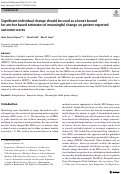 Cover page: Significant individual change should be used as a lower bound for anchor based estimates of meaningful change on patient-reported outcome scores