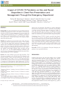 Cover page: Impact of COVID-19 Pandemic on Sex and Racial Disparities in Chest Pain Presentation and Management Through the Emergency Department