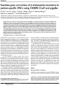 Cover page: Seamless gene correction of β-thalassemia mutations in patient-specific iPSCs using CRISPR/Cas9 and piggyBac