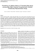 Cover page: Prevalence of Lifetime History of Traumatic Brain Injury among Older Male Veterans Compared with Civilians: A Nationally Representative Study