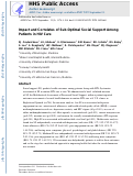 Cover page: Impact and correlates of sub-optimal social support among patients in HIV care