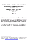 Cover page: Electoral Rules as Constraints on Corruption: The Risks of Closed-List Proportional Representation