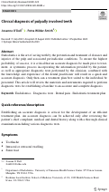 Cover page: Clinical diagnosis of pulpally involved teeth