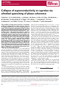 Cover page: Collapse of superconductivity in cuprates via ultrafast quenching of phase coherence