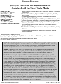 Cover page: Survey of Individual and Institutional Risk Associated with the Use of Social Media