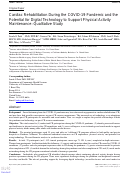 Cover page: Cardiac Rehabilitation During the COVID-19 Pandemic and the Potential for Digital Technology to Support Physical Activity Maintenance: Qualitative Study