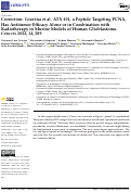 Cover page: Correction: Gravina et al. ATX-101, a Peptide Targeting PCNA, Has Antitumor Efficacy Alone or in Combination with Radiotherapy in Murine Models of Human Glioblastoma. Cancers 2022, 14, 289