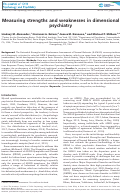 Cover page: Measuring strengths and weaknesses in dimensional psychiatry