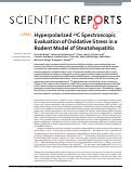 Cover page: Hyperpolarized 13C Spectroscopic Evaluation of Oxidative Stress in a Rodent Model of Steatohepatitis