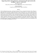 Cover page: Supporting student self-regulation in virtual tutoring through emotionally intelligent cognitive architecture