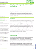 Cover page: Shaping Heterogeneity of Naive CD8+ T Cell Pools.
