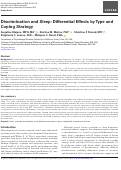 Cover page: Discrimination and Sleep: Differential Effects by Type and Coping Strategy.