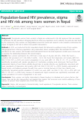 Cover page: Population-based HIV prevalence, stigma and HIV risk among trans women in Nepal