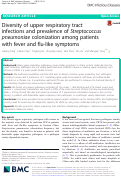 Cover page: Diversity of upper respiratory tract infections and prevalence of Streptococcus pneumoniae colonization among patients with fever and flu-like symptoms