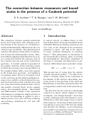 Cover page: The Connection between Resonances and Bound States in the Presence of a Coulomb Potential