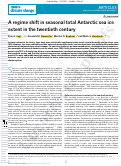 Cover page: A regime shift in seasonal total Antarctic sea ice extent in the twentieth century