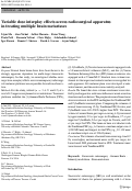 Cover page: Variable dose interplay effects across radiosurgical apparatus in treating multiple brain metastases