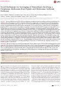 Cover page: Novel Mechanism for Scavenging of Hypochlorite Involving a Periplasmic Methionine-Rich Peptide and Methionine Sulfoxide Reductase