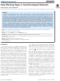 Cover page: Early Warning Signs in Social-Ecological Networks