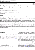 Cover page: Racial disparities in post-operative complications and discharge destination following total joints arthroplasty: a national database study