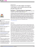 Cover page: Evaluation of multi-antigen serological screening for active tuberculosis among people living with HIV