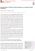 Cover page: Phylogenetics of Historical Host Switches in a Bacterial Plant Pathogen