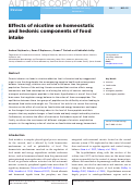 Cover page: Effects of nicotine on homeostatic and hedonic components of food intake