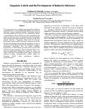 Cover page: Linguistic Labels and the Development of Inductive Interference