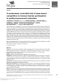 Cover page: A randomized, controlled trial of team-based competition to increase learner participation in quality-improvement education