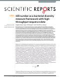 Cover page: Hill number as a bacterial diversity measure framework with high-throughput sequence data