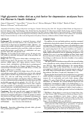 Cover page: High glycemic index diet as a risk factor for depression: analyses from the Women’s Health Initiative 1