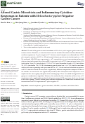 Cover page: Altered Gastric Microbiota and Inflammatory Cytokine Responses in Patients with Helicobacter pylori-Negative Gastric Cancer